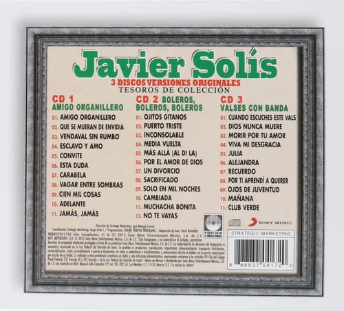 Vista 2 de TESOROS DE COLECCION (3 CD'S) AMIGO ORGANILLERO, BOLEROS, BOLEROS, BOLEROS, Y VALSES CON BANDA