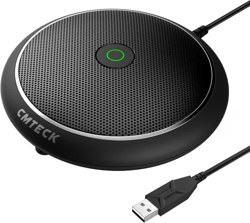 Vista 8 de CMTECK Micrófono USB para Conferencias, Botón de Silencio, Micrófono de Condensador Omnidireccional de Superficie para Grabación, Transmisión