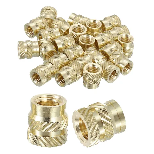 Vista 29 de uxcell Tuercas de inserción moleteadas, 100 piezas M1 x 1.5mm L x 2mm DE 3D Impresión de latón Tuercas de inserción roscadas hembras Insertos