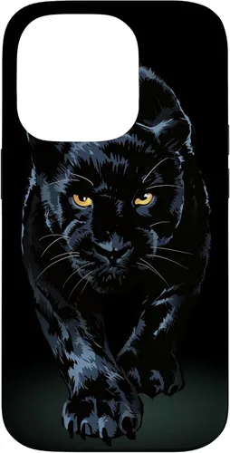 Vista 17 de iPhone 16 Black Panther Walking Toward Shadow - Estuche de regalo para amantes de los gatos salvajes