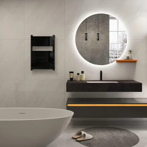 Vista 5 de Toallero térmico para baño, calentador de toallas con temporizador montado en la pared, calentador de toallas eléctrico, calentador de toallas