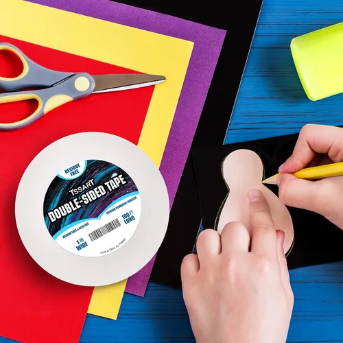 Vista 6 de Cinta de Doble Cara Ultra Fina Permanente - Cinta Adhesiva Pegajosa de Doble Cara para Artes, Manualidades, Fotografía, Álbum de Recortes, Rasgón a