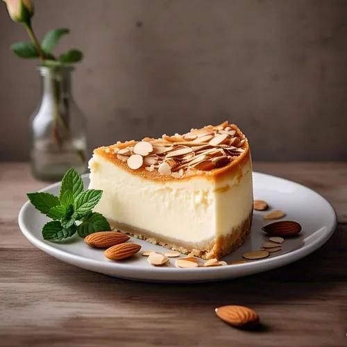 Vista 5 de ANDY ANAND CHOCOLATIER Tarta de queso de almendras sin azúcar de 9 pulgadas Apto para diabéticos, cremoso y increíblemente delicioso con queso
