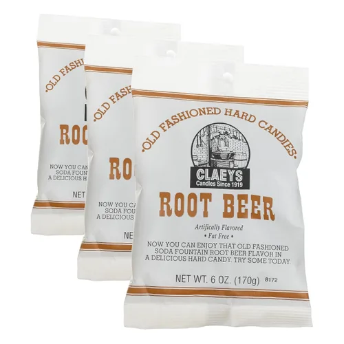 Vista 2 de Claey's, Caramelos Duros Old Fashioned Root Beer, 6 onzas