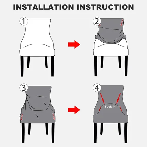 Vista 9 de MIFXIN Funda de terciopelo para silla lateral, elástica, lavable, inclinada, protector de asiento para comedor, banquete, decoración de fiesta