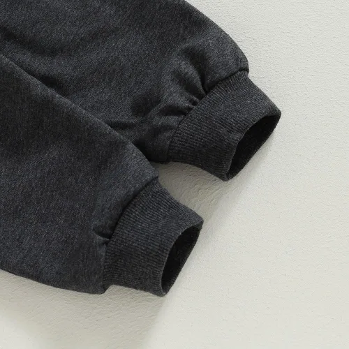 Vista 6 de Conjunto de 2 piezas de sudadera de manga larga con cuello redondo y pantalones deportivos para bebé niño