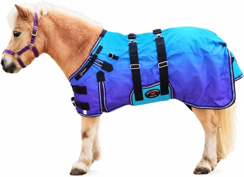 Vista 7 de CHALLENGER 1200D Foal Winter Blanket Miniature Pony Donkey Bellyband Turquoise Rustic Púrpura Rosa Ombre