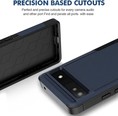 Vista 2 de Oumida Funda para Google Pixel 6A, funda de teléfono Dual Guard Pixel 6A, carcasa rígida de silicona híbrida a prueba de golpes, funda protectora