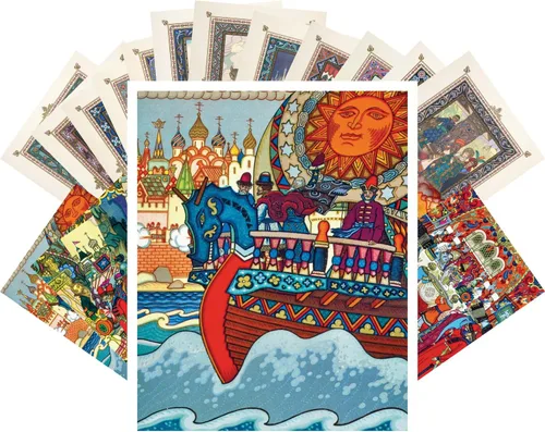 Vista 7 de Postales vintage 24 unids oriental y medieval cuentos caballero princesse Vintage libro ilustración