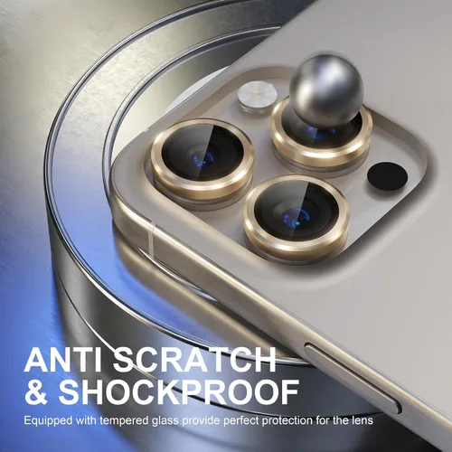 Vista 355 de Choiche Compatible para iPhone 16 Pro/iPhone 16 Pro Max Protector de Lente de Cámara, Vidrio Templado 9H Protector de Pantalla de Cubierta de Cámara