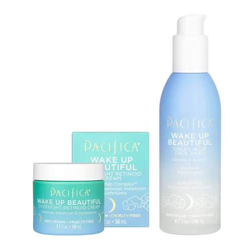 Vista 18 de Pacifica Beauty Wake Up Beautiful - Juego de crema retinoide para ojos y crema retinoide durante la noche, cuidado de la piel, hidratante, crema