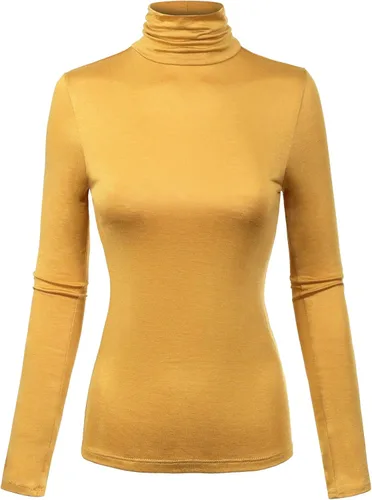 Vista 40 de MixMatchy Camisetas de manga larga delgadas y ligeras para mujer, cuello alto, capa base, camisetas activas