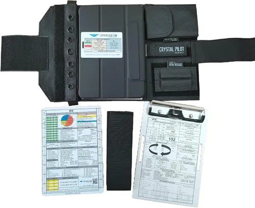 Vista 6 de Crystal Pilot Kneeboard para iPad Mini6, con portapapeles de aluminio y cartel VFR
