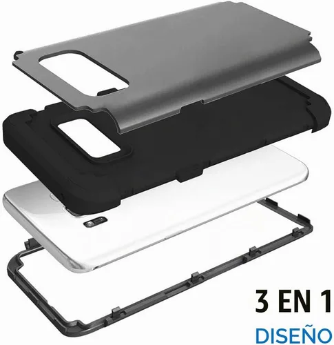 Vista 3 de Funda de teléfono para Samsung Galaxy S8 Plus, cubierta dura, a prueba de golpes, silicona suave, híbrida, tres capas, resistente, accesorios