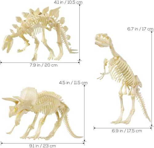Vista 4 de Figura para armar Nuolux, 3 piezas 4D fósil de esqueleto de dinosaurio para niños