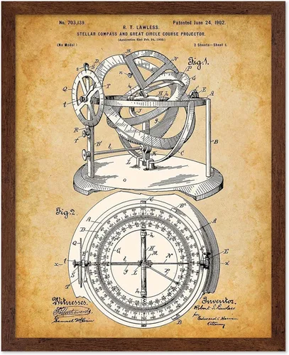 Vista 55 de Poster Master Póster celestial – Impresión del mapa de las estrellas – Regalo para astronomía, fanáticos lunares – Arte vintage para el hogar