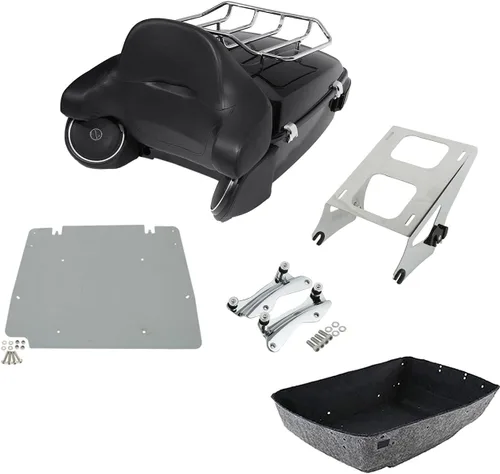 Vista 31 de TCMT King Tour Pack Portaequipajes de moto, diseñado para modelos Harley Davidson Touring 2014-2020