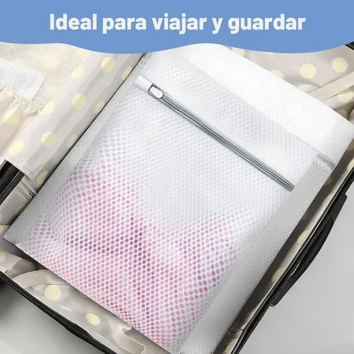 Vista 6 de Bolsas de lavandería de malla para ropa delicada, malla de nido de abeja mejorada y malla fina, extra duraderas con cremalleras resistentes