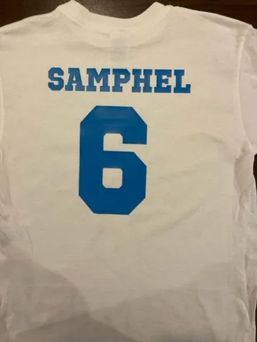Vista 3 de Camiseta personalizada de fútbol para niños, niñas, jóvenes, camiseta personalizada con número de nombre, camiseta de fútbol blanca