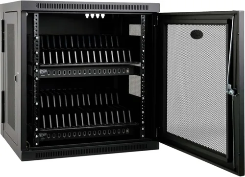 Vista 27 de Tripp Lite Estación de almacenamiento de carrito de carga móvil de CA de 21 puertos para Chromebooks, iPads, portátiles, tabletas, negro (CSC21AC)