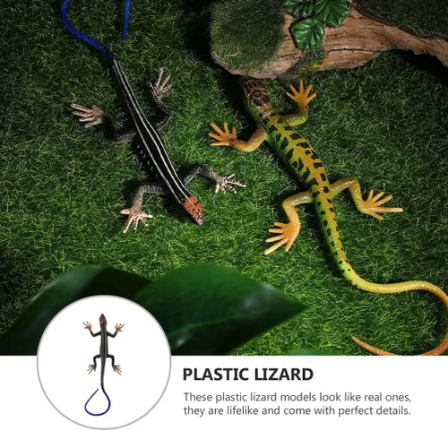 Vista 7 de Toddmomy Lagartos de plástico realista juguete de lagarto modelo artificial reptil lagarto figuras animales juguetes trucos broma para niños