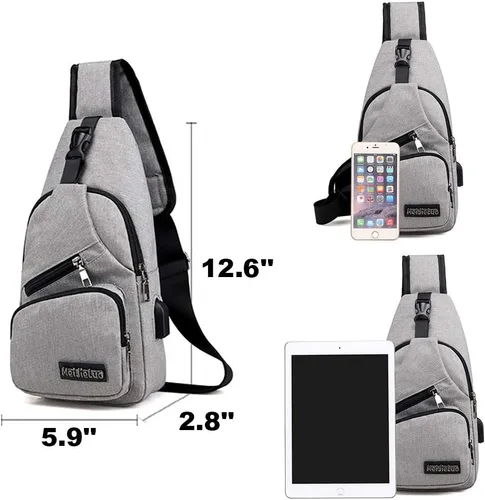 Vista 6 de Peicees Mochila de hombro con puerto de carga USB
