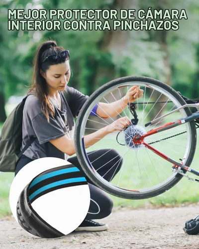 Vista 6 de Julai Revestimiento de neumáticos para bicicleta de carretera, protector plano de tubo de bicicleta compatible con 700C 27" 2 Pcs Bike Tire