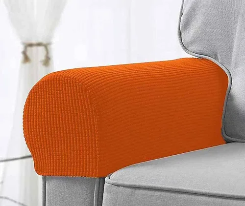Vista 5 de Fundas elásticas para reposabrazos para sillas y sofás, fundas para reposabrazos de sofá de elastano jacquard, protector de muebles antideslizante
