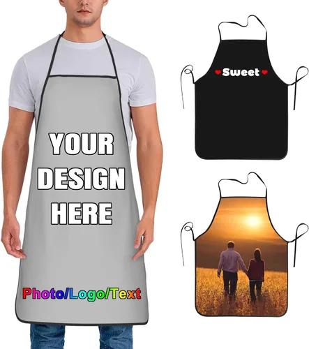 Vista 35 de Delantal de chef personalizado para hombres y mujeres, para cocinar, con nombre, logotipo, foto, regalos de cocina para familiares y amigos