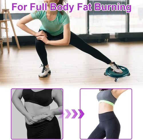 Vista 5 de Rueda Ab Roller para mujer, multifuncional, con tapete, rotación de 360°, para quemar grasa de cuerpo completo, control de peso abdominal, gimnasio