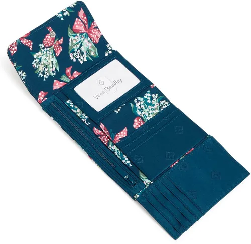 Vista 3 de Cartera compacta Riley de algodón para mujer con protección RFID
