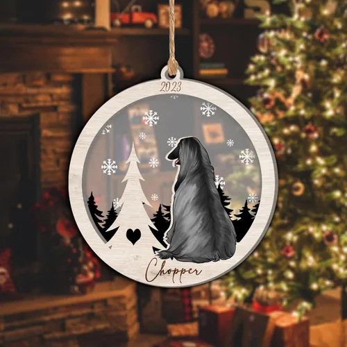 Vista 3 de Nazenti Adorno de Navidad conmemorativo personalizado, regalo personalizado de recuerdo de perro, condolencias por pérdida de mascotas, sabueso