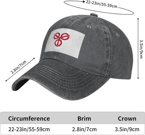 Vista 4 de Flag of Soka Saitama Denim Cloth Daddy Hat Baseball Cap Adjustable Black Hat