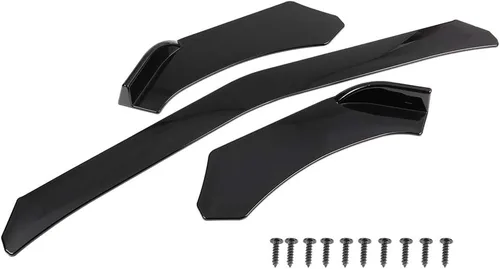 Vista 4 de cciyu 3 unids Universal Front Lip Splitter Parachoques Alerón Ajustable Labio ABS Ajuste para la mayoría de los coches