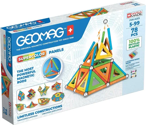 Vista 9 de Geomag Supercolor Juguetes Magnéticos para Niños de 5+ Años, 35 Piezas de Imanes Educativos STEM para Niños - Bloques Magnéticos Hechos en Suiza