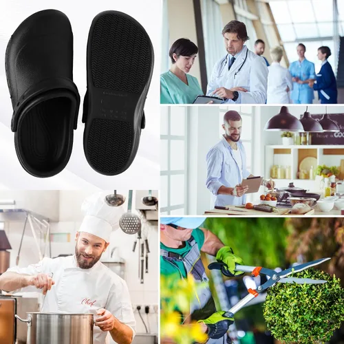 Vista 2 de Zapatos de chef impermeables resistentes al aceite unisex zapatos de cocina antideslizantes para hombres