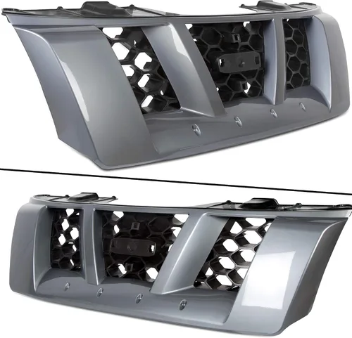 Vista 6 de HECASA Parrilla delantera compatible con 2005-2008 Nissan Xterra Off-Road S SE 62310ZS20A, 62310EA000, NI1200220 Parrilla superior brillante gris