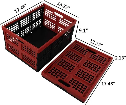 Vista 2 de Obstnny Contenedores de almacenamiento plegables de 34 cuartos de galón, caja de leche apilable, 3 paquetes