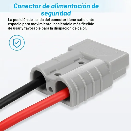 Vista 5 de 2 piezas 50Amp 10 Awg batería conexión rápida con terminal de junta Gris-10Awg