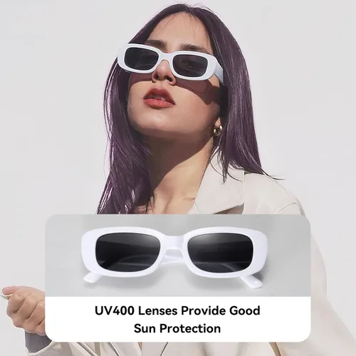 Vista 5 de Dollger Lentes de sol rectangulares para mujeres y hombres, de moda, retro, a la moda, protección UV 400, cuadrado Fram
