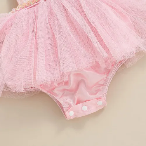 Vista 4 de Vestido de tutú de tul con lentejuelas y falda de conejo para bebé