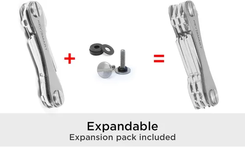 Vista 4 de KeySmart - Llavero organizador de llaves, de titanio, plateado, para uso diario, llavero para llave inteligente de automóvil, hasta 14llaves