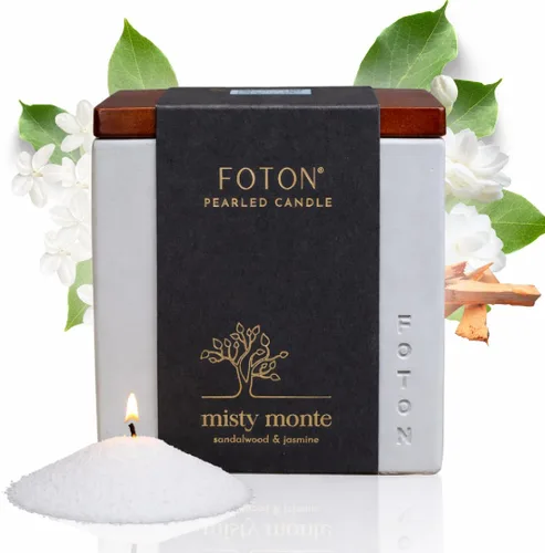 Vista 16 de Foton Jar Candles - Vela cuadrada perlada de 16 onzas, cera de arena