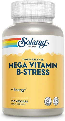 Vista 11 de SOLARAY Mega Vitamina B-Estrés, Complejo vitamínico B de liberación programada con 1000 mg de vitamina C para el estrés, la energía y el apoyo a