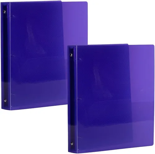 Vista 52 de JAM PAPER Carpeta de plástico de 1 pulgada, carpeta blanca de 3 anillas, se vende individualmente Blanco