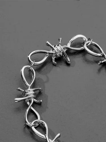 Vista 3 de Long tiantian Collar de alambre de púas, gargantilla punk, unisex, cadena hip-hop, joyería gótica para hombres y mujeres, otro, otro