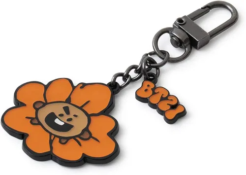 Vista 4 de BT21 Flower Collection SHOOKY - Llavero de metal con clip, Marrón