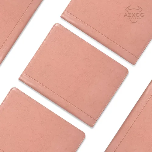 Vista 6 de AZXCG Carpeta de 3 anillas, cartera de cuero vegano con cremallera con soporte para bloc de notas tamaño A4/carta, organizador de trabajo