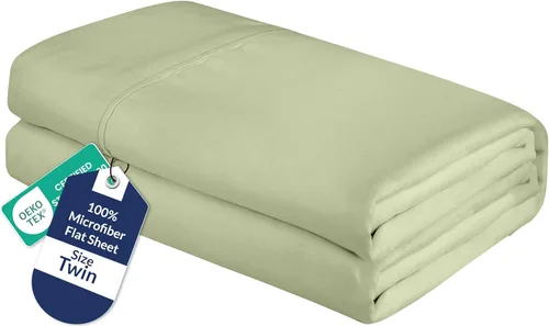 Vista 88 de Royale Linens Sábana Plana Individual – Sábanas Planas de Microfibra Cepillada Ultra Suave 1800 Solamente – Sin Arrugas y Resistentes a las Manchas