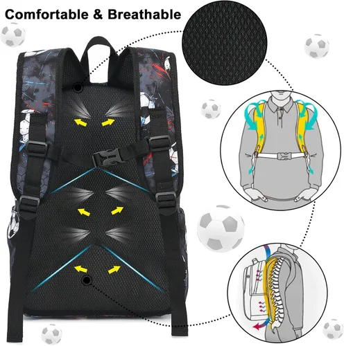 Vista 28 de CAMTOP - Conjunto de mochila y lonchera con estampados divertidos para niños de preescolar y primaria), Y0058-2